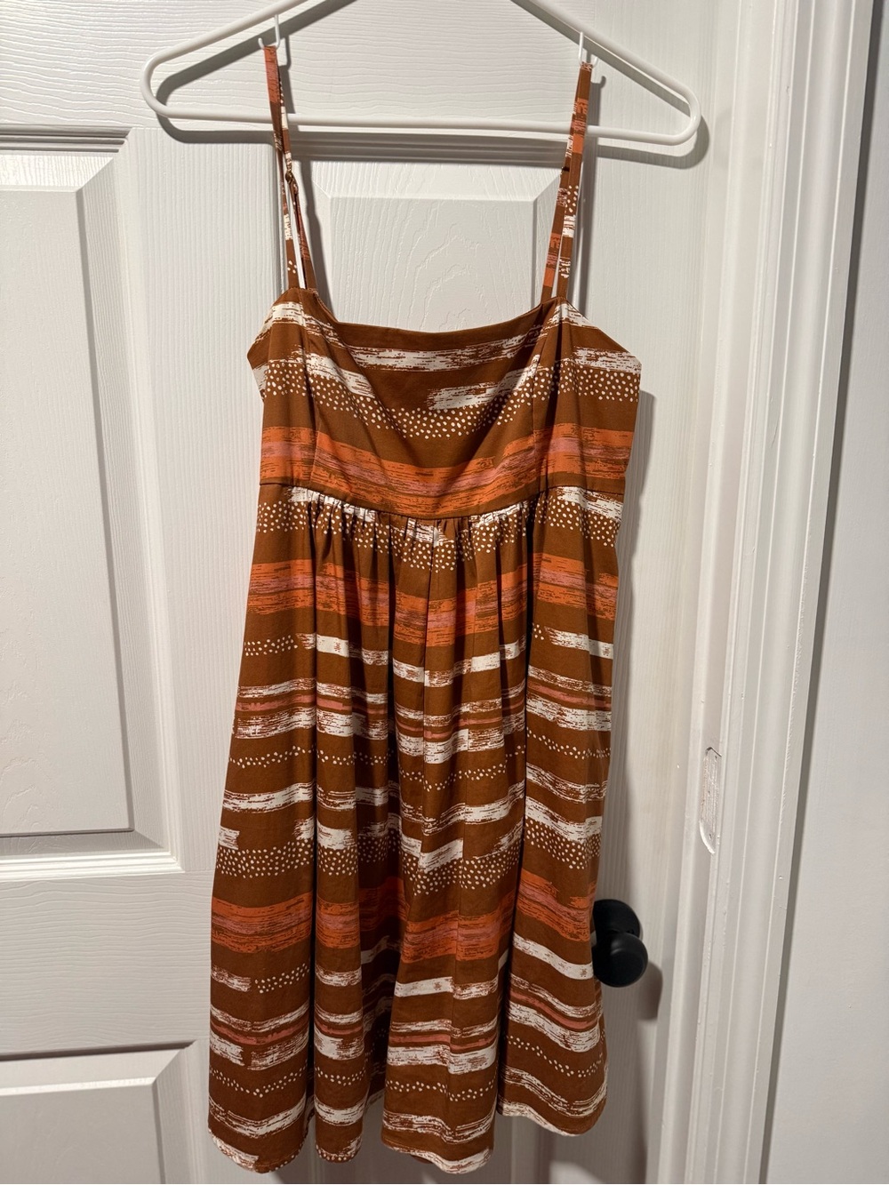 Anthropologie Rust and Cream Strappy Summer Romper
